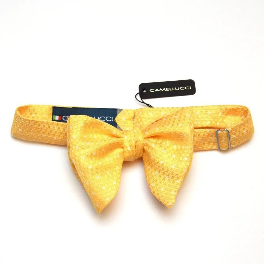 Men's Self‎ tied Bow Tie Big Butterfly Bow tie S698 Light Yellow